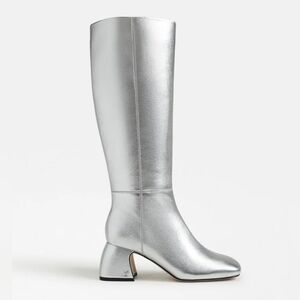 NEW Sam Edelman Circus NY Silver Soft Leather Oaklyn Knee Booy Size 7